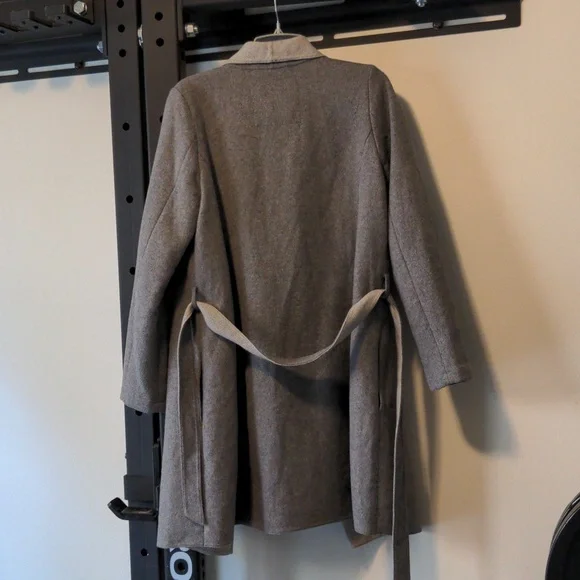 Abercrombie & Fitch Wool Blend Belted Wrap Trench Coat Size M - Picture 3 of 3